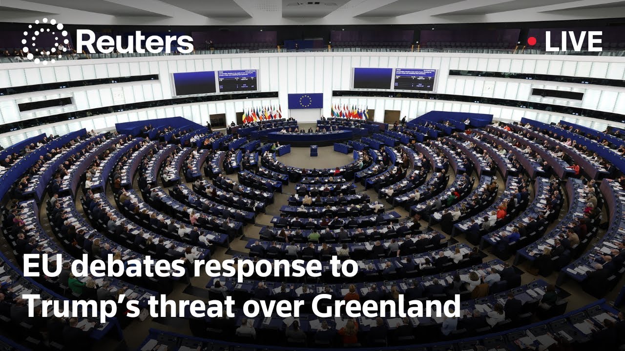 LIVE: European lawmakers and EU debate territorial integrity of Denmark