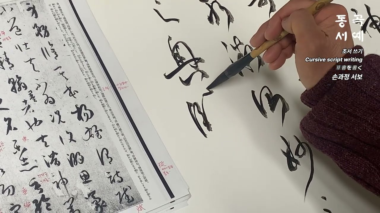 초서 쓰기 10 Cursive script writing 草書を書く손과정 서보