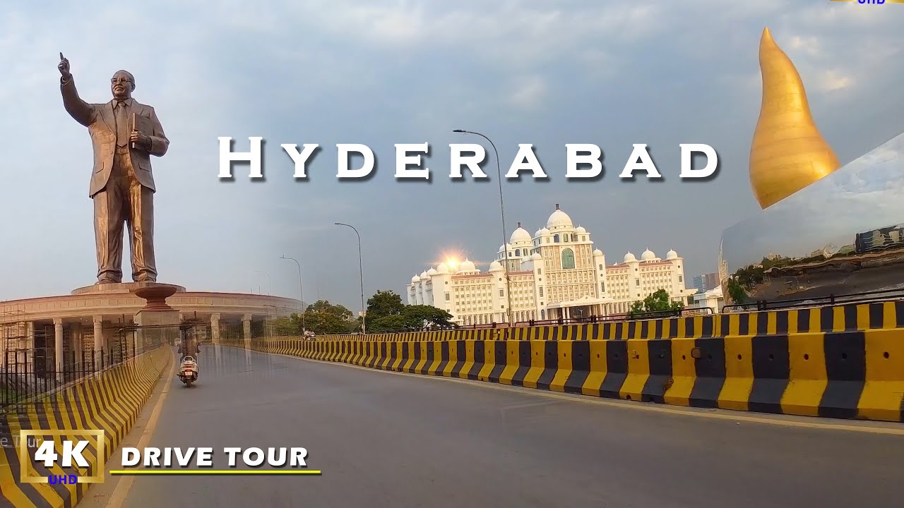 Telangana Secretariat | Martyrs Memorial | Dr.B.R. Ambedkar statue 4k drive Tour || Hyderabad
