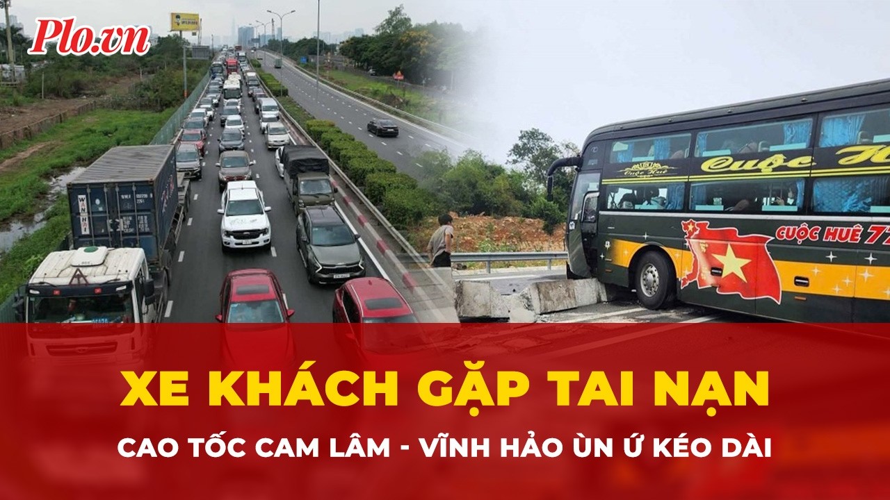 Xe khách gặp tai nạn giữa trời mưa, cao tốc Cam Lâm - Vĩnh Hảo ùn ứ kéo dài | Tin nhanh