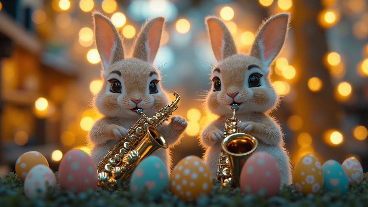 Relaxing Chillhop Jazz Music with Cute Bunnies Playing Instruments Perfect Ambiance