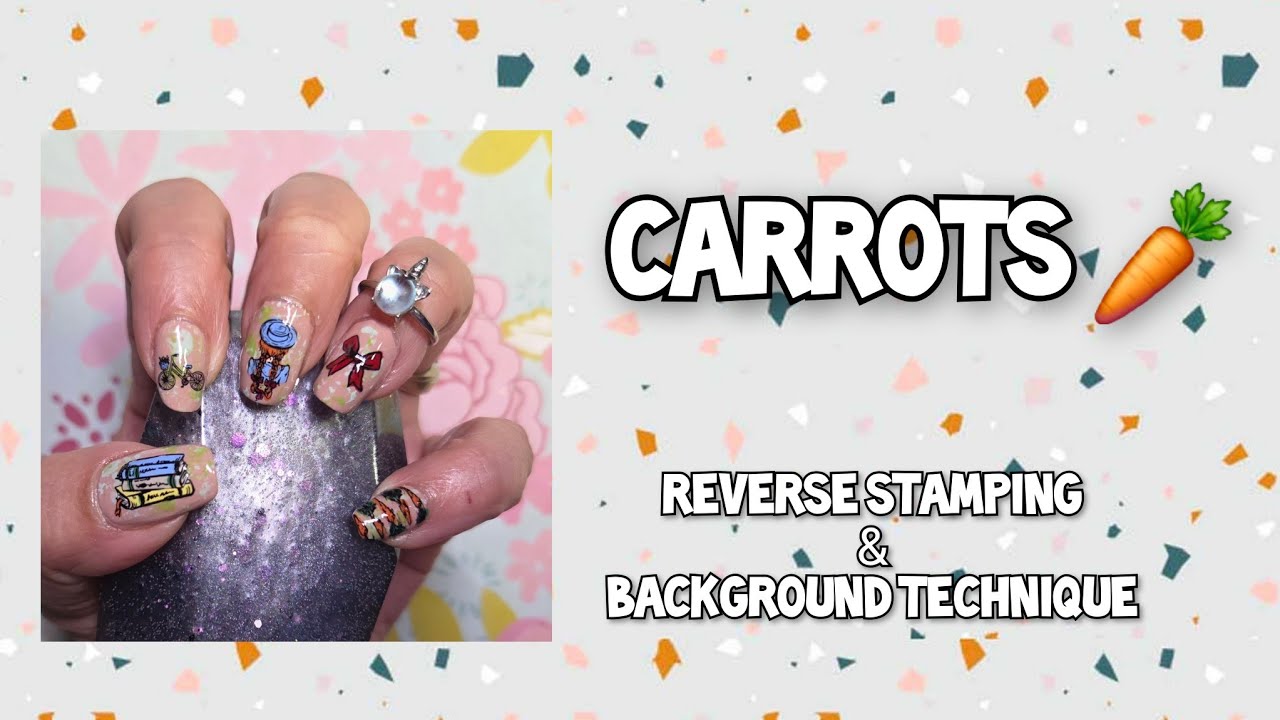 Carrots 🥕 Reverse Stamping & Background Technique 