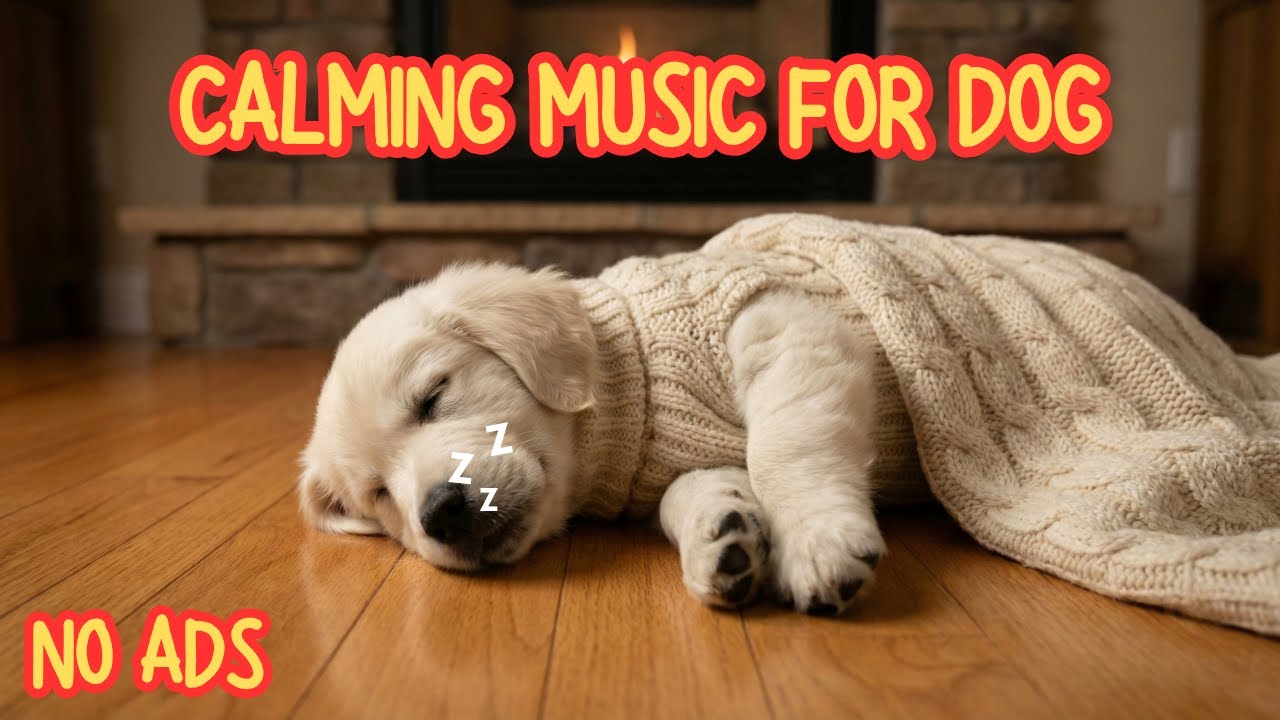 Dog Anxiety Relief Music 🐶🔥 Cozy Fireplace Ambience for Deep Sleep