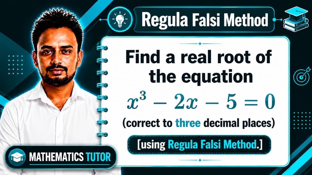 Regula Falsi Method | Solve x³ - 2x - 5 = 0 | Root Correct to 3 Decimal Places