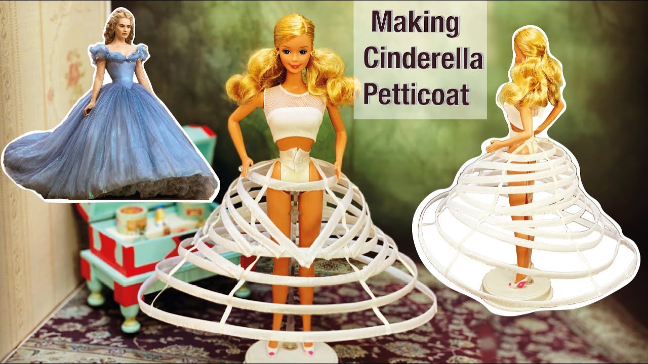 I Made Cinderella's Petticoat for Barbie Episode 1 | DIY Barbie Movie Costume ❤️ Barbie dress making