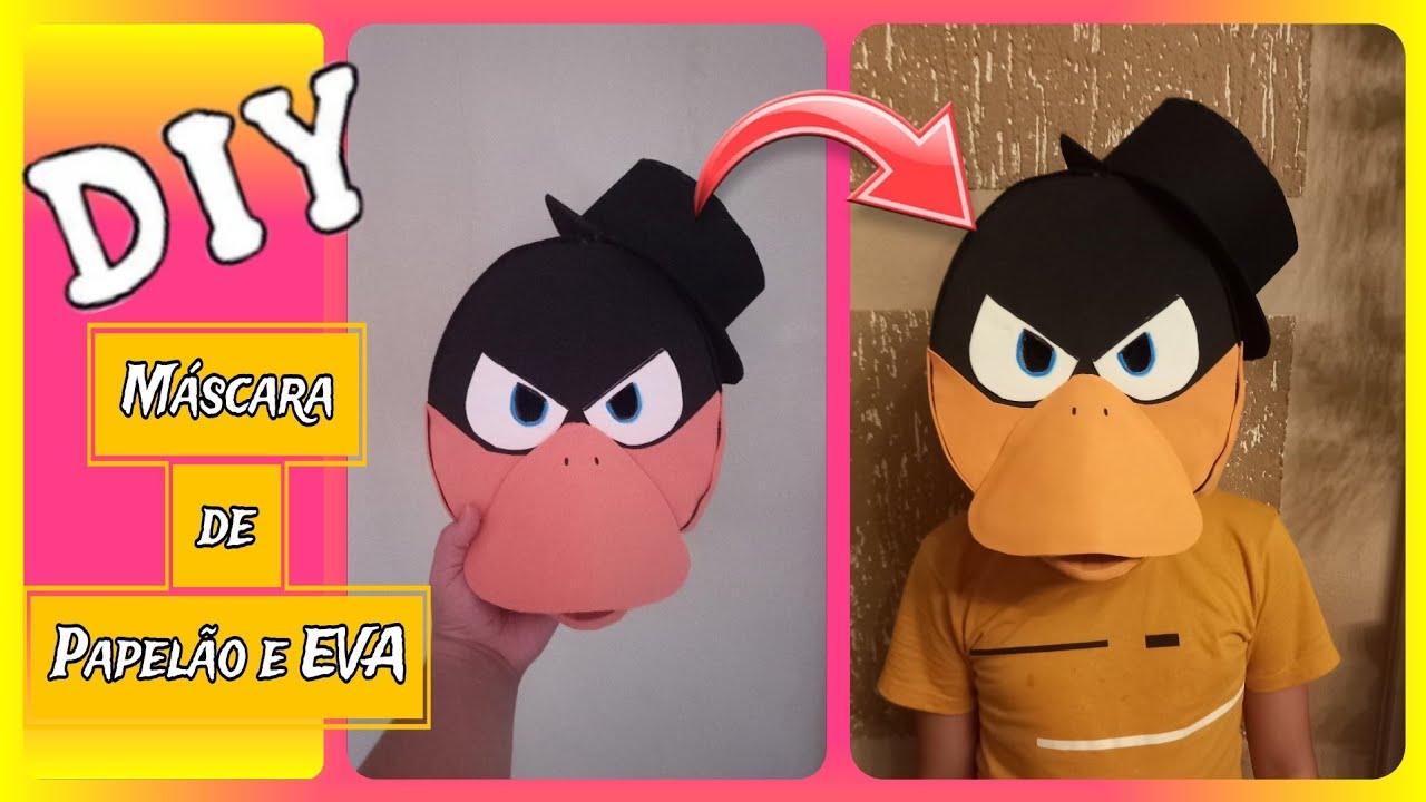 DIY: MÁSCARA DO PATO LOKO DE PAPELÃO E EVA | Inventa Ação