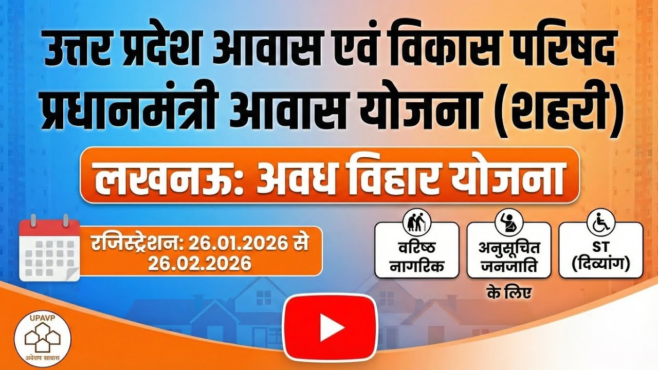 लखनऊ : अवध विहार योजना(शहरी)/ प्रधानमंत्री आवास योजना उत्तर प्रदेश आवास योजना विकास परिषद #flat