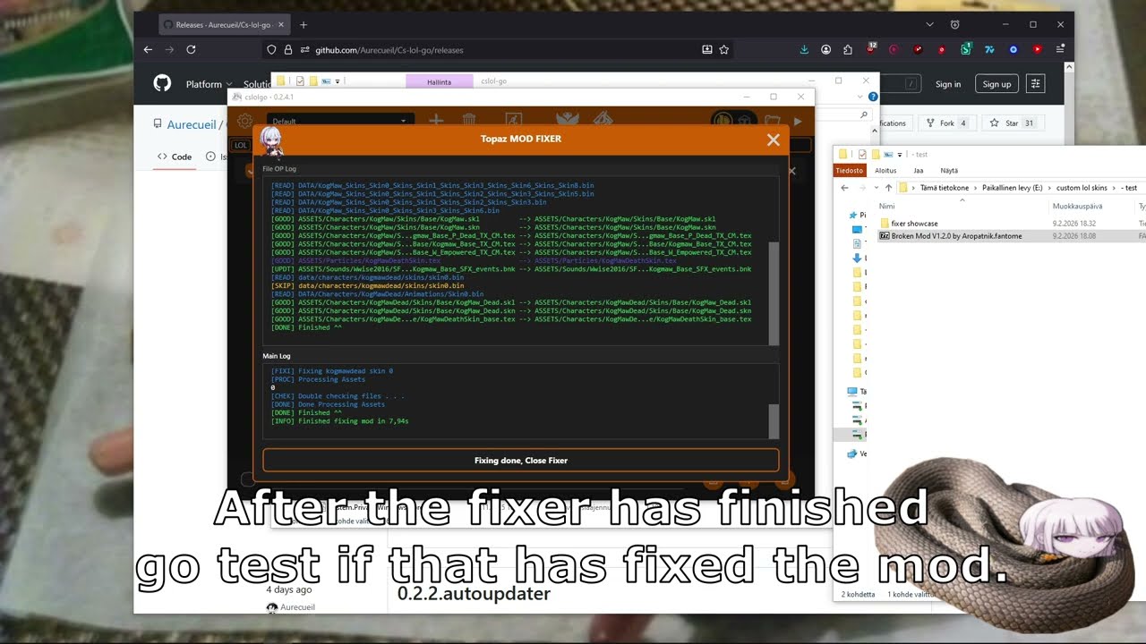 How to fix broken LoL mods with Cs-LoL-Go (Kyoko teaches League modding #4)