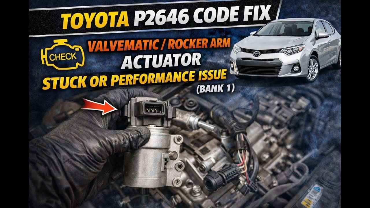 Toyota P2646 Code Fix | Valvematic / Rocker Arm Actuator Stuck or Performance Issue (Bank 1)