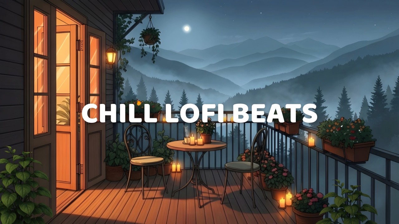 Moonlit Mountain Balcony Lofi 🌌 | Peaceful Night Beats for Relaxation & Sleep