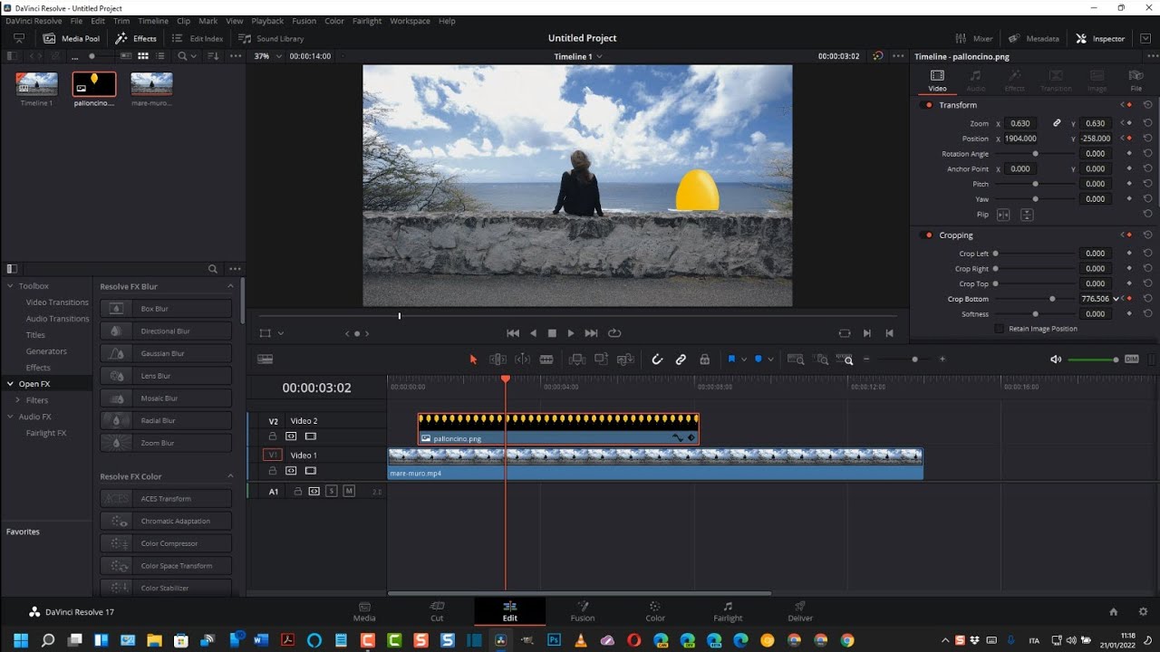 Come mostrare in un video una immagine che esce da dietro un oggetto con DaVinci Resolve