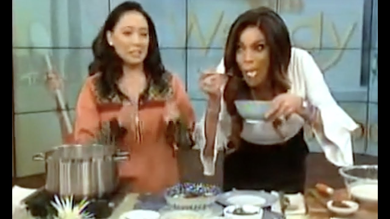 Judy Joo cooks with Wendy Williams