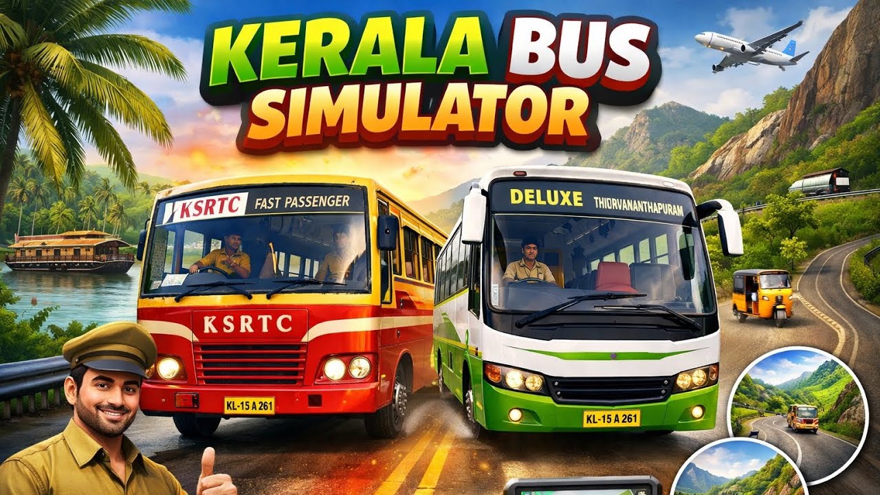 NEW BUS SIMULATOR GAME|KERALA BUS SIMULATOR GAMEPLAY