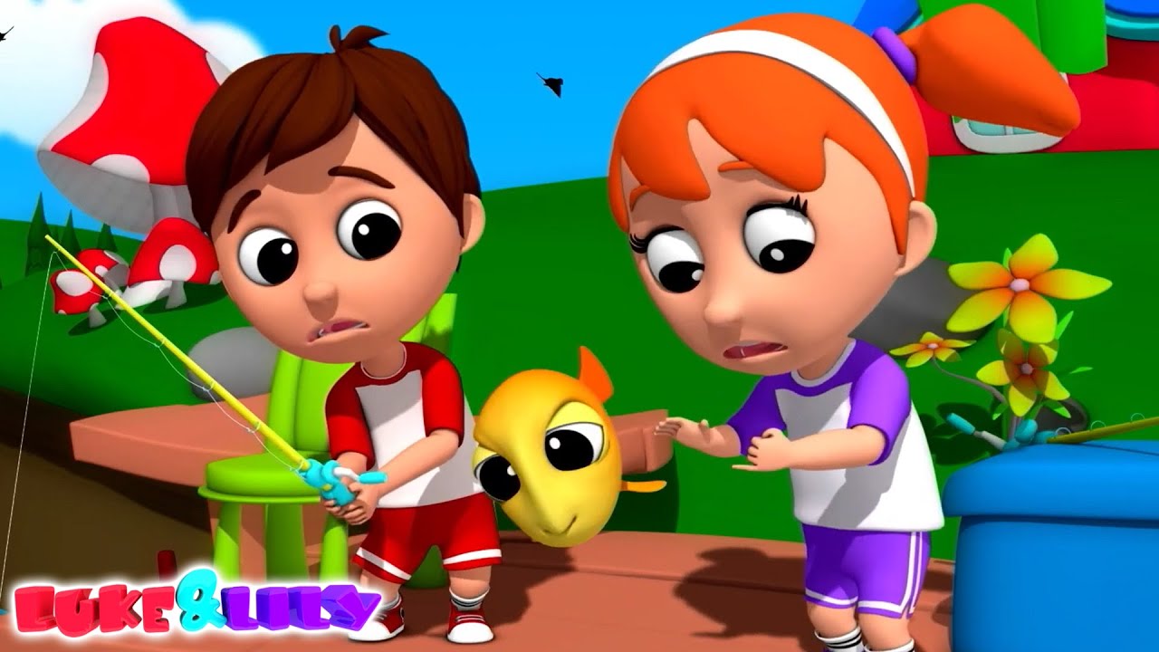 🐟12345 Однажды я поймал живую рыбу🐟детей песня и обучающие видео на русском