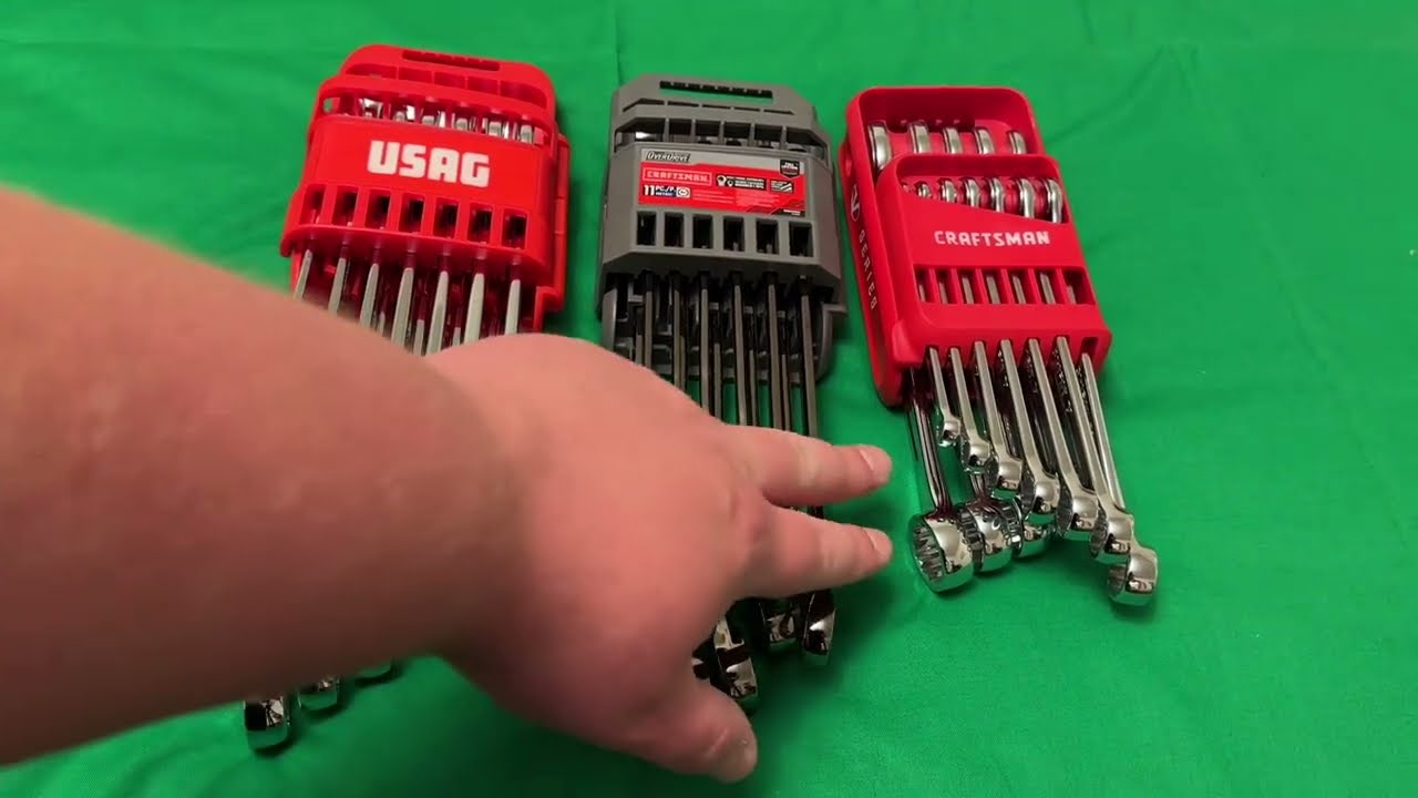 Сравнение распаковки гаечного ключа USAG 285X и гаечного ключа Craftsman Overdrive V Series.