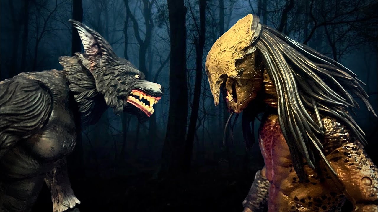 Lycan vs feral predator stop motion battle!
