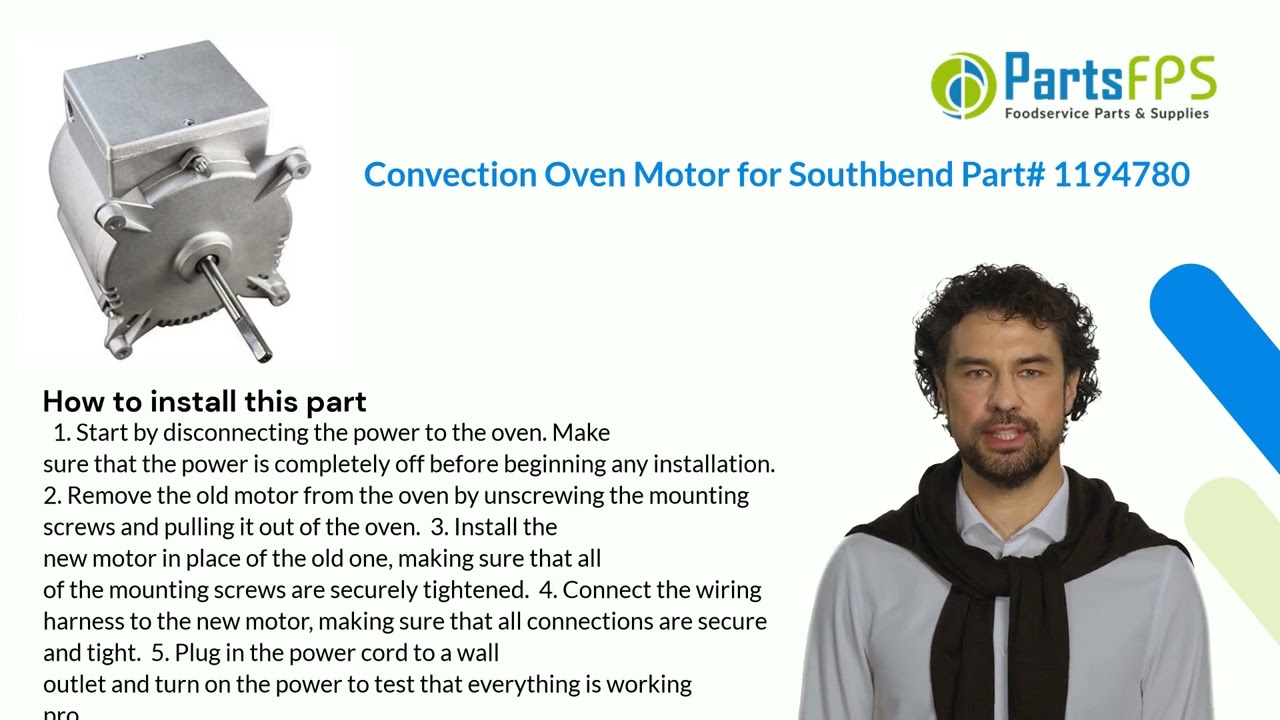 Convection Oven Motor for Southbend Part# 1194780 - PartsFPS