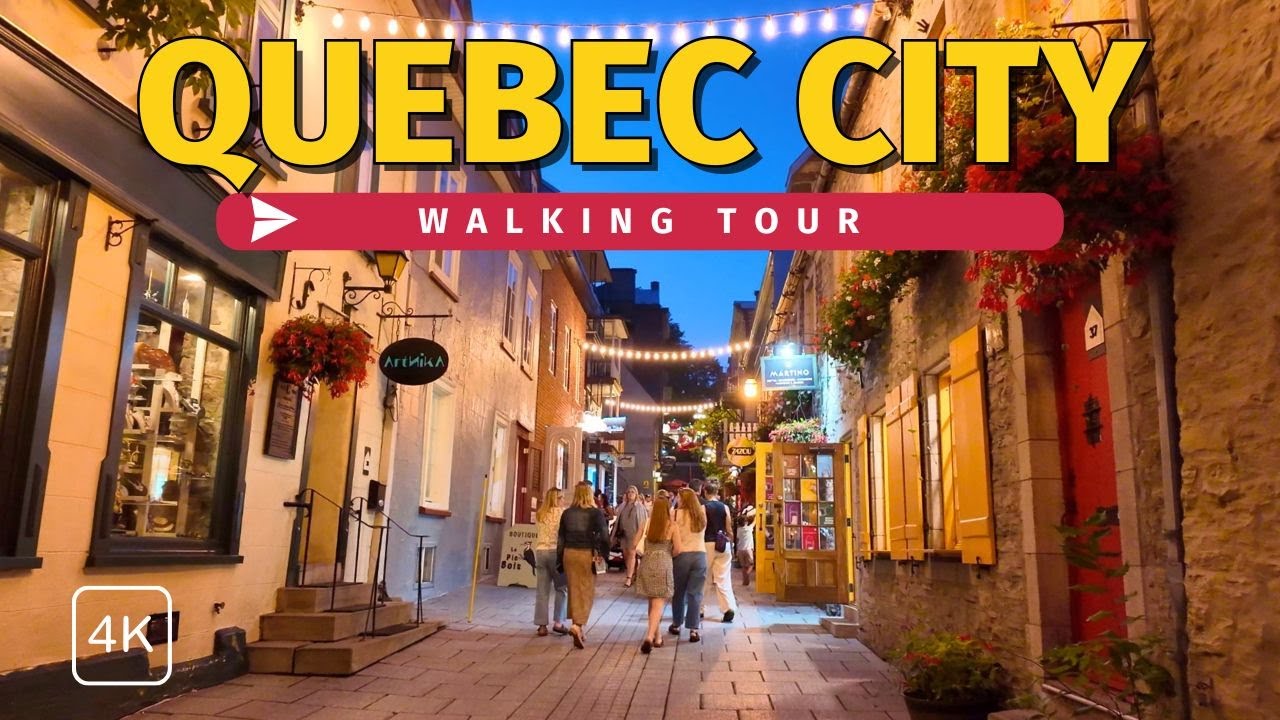 Exploring Quebec City by Night🌙 | Vieux-Québec, Petit-Champlain Walking Tour in 4K with Captions