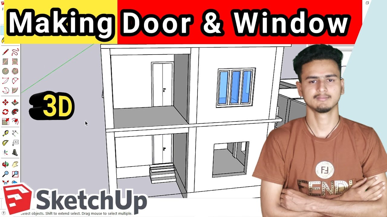 How to Make Door and Window in Sketchup ? | Making Door and Window for Model in Sketchup |
