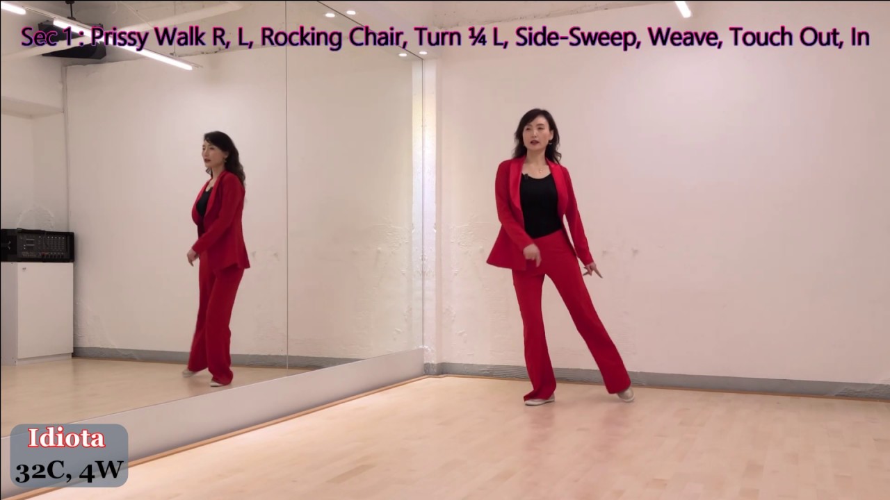 Idiota Line Dance (Improver) J Yoon Tutorial l 이디오타 라인댄스 설명영상