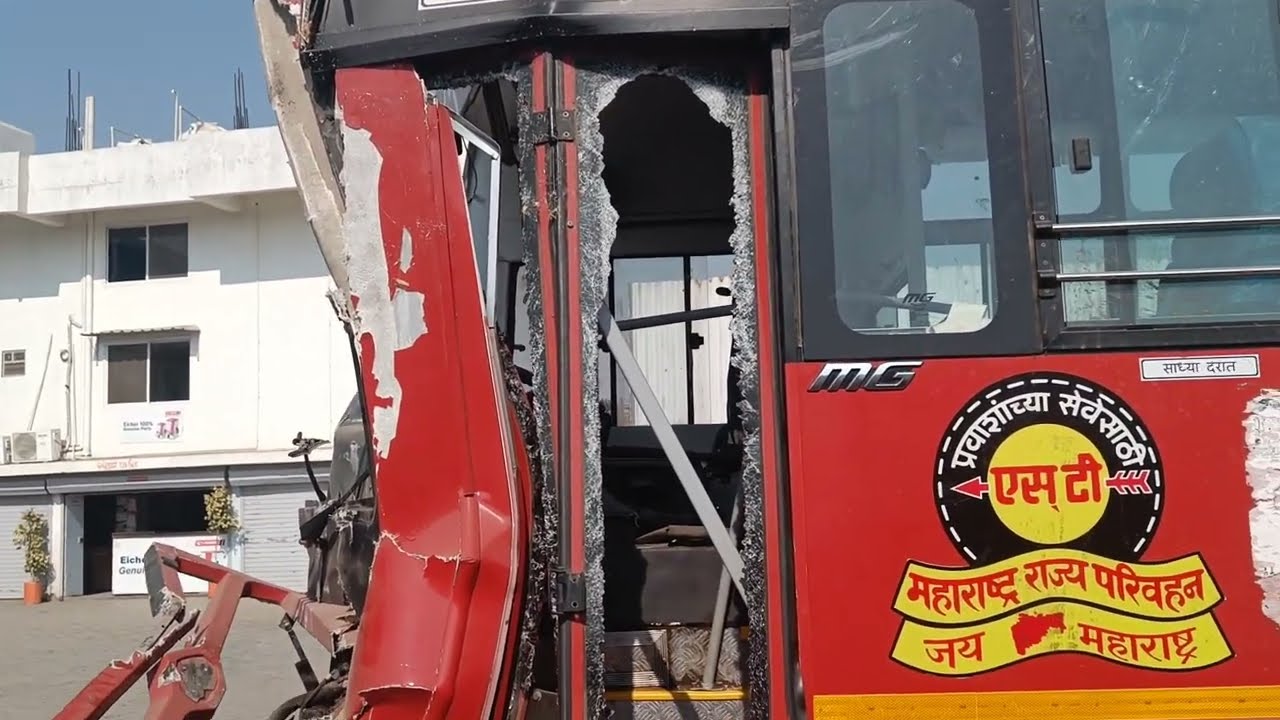 MSRTC ACCIDENTAL BUS RECOVERY part-1 #msrtc #bus#  #accident #india@MechanicZ @AyanMechanic