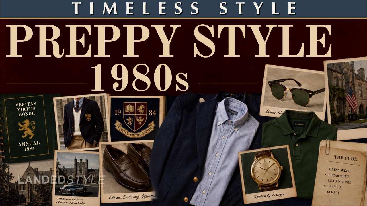 Męski styl preppy lat 80.