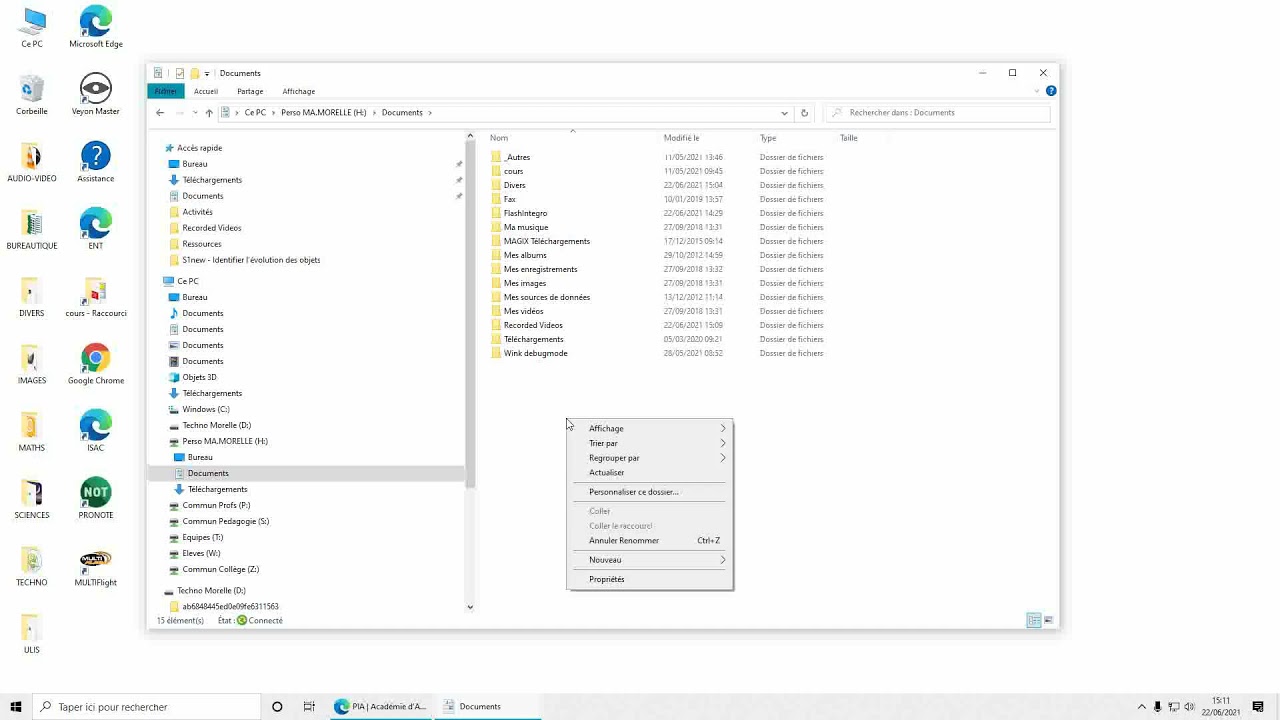 Comment créer des sous dossier sous win10