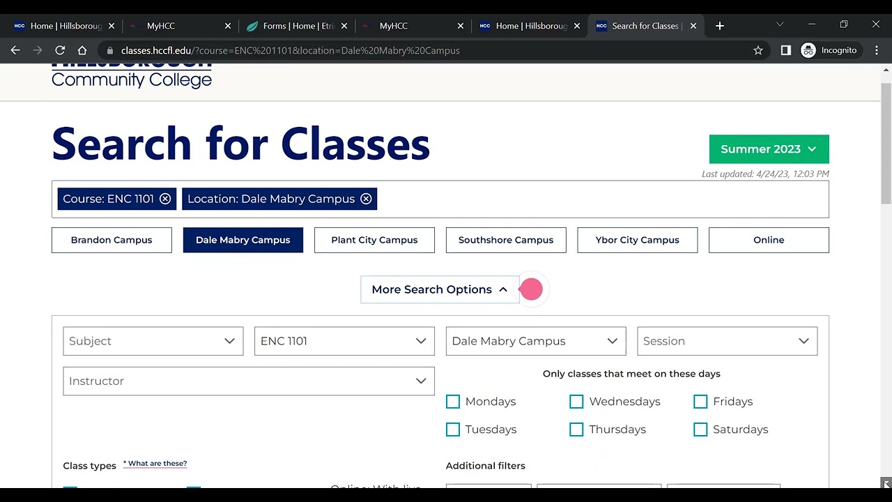 Registering using Student Forms