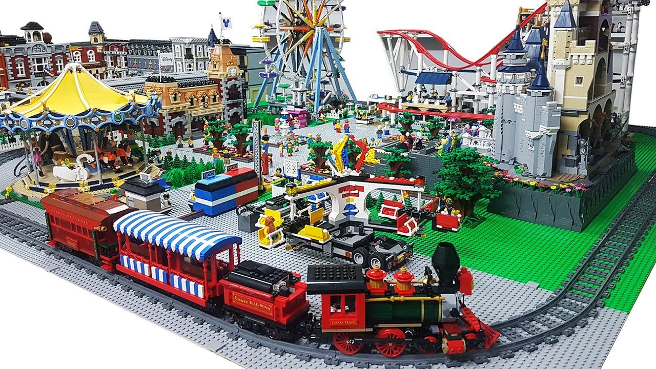 Размещение набора LEGO Disney Train & Station в парке развлечений