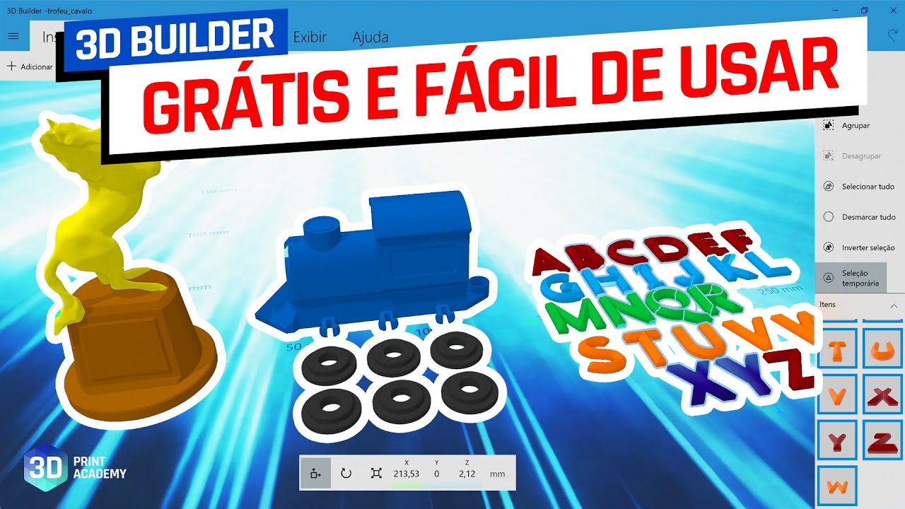 Um Editor 3D GRATUITO e FÁCIL DE USAR: Microsoft 3D Builder para Impressão 3D