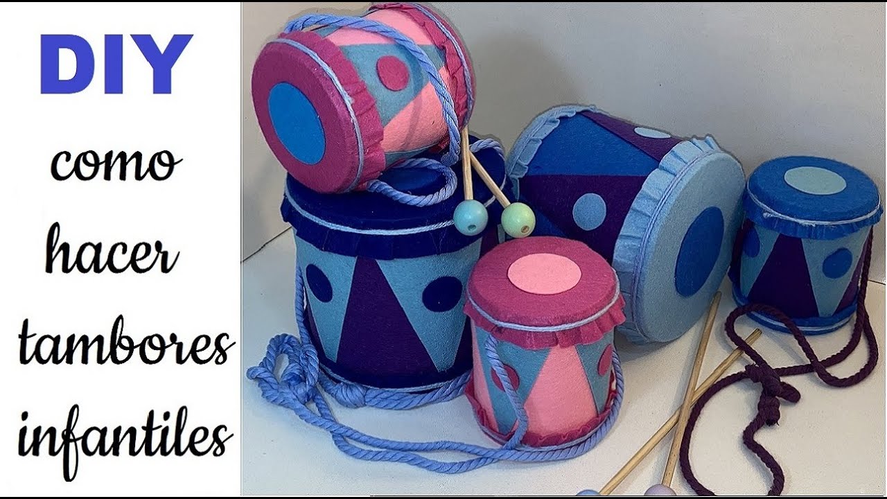 COMO HACER UN TAMBOR PARA NIÑOS | COMO HACER TAMBORES | HOW TO MAKE A DRUM | DIY
