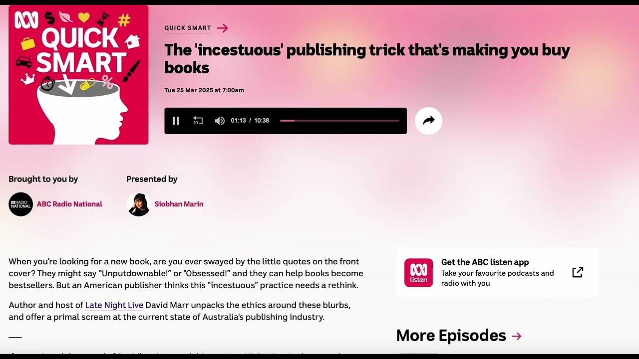 Writer and Journalist David Marr on Book Blurbs