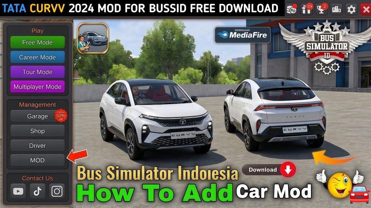Tata Curvv 2024 Mod For Bussid | Bus Simulator Indonesia | Free Download | BUSSID 