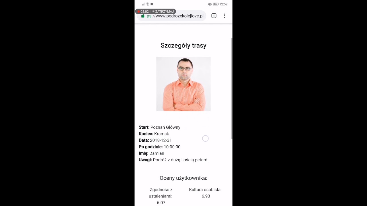 Prezentacja portalu Podr&oacute;że Kolejlove po zmianach - mobile