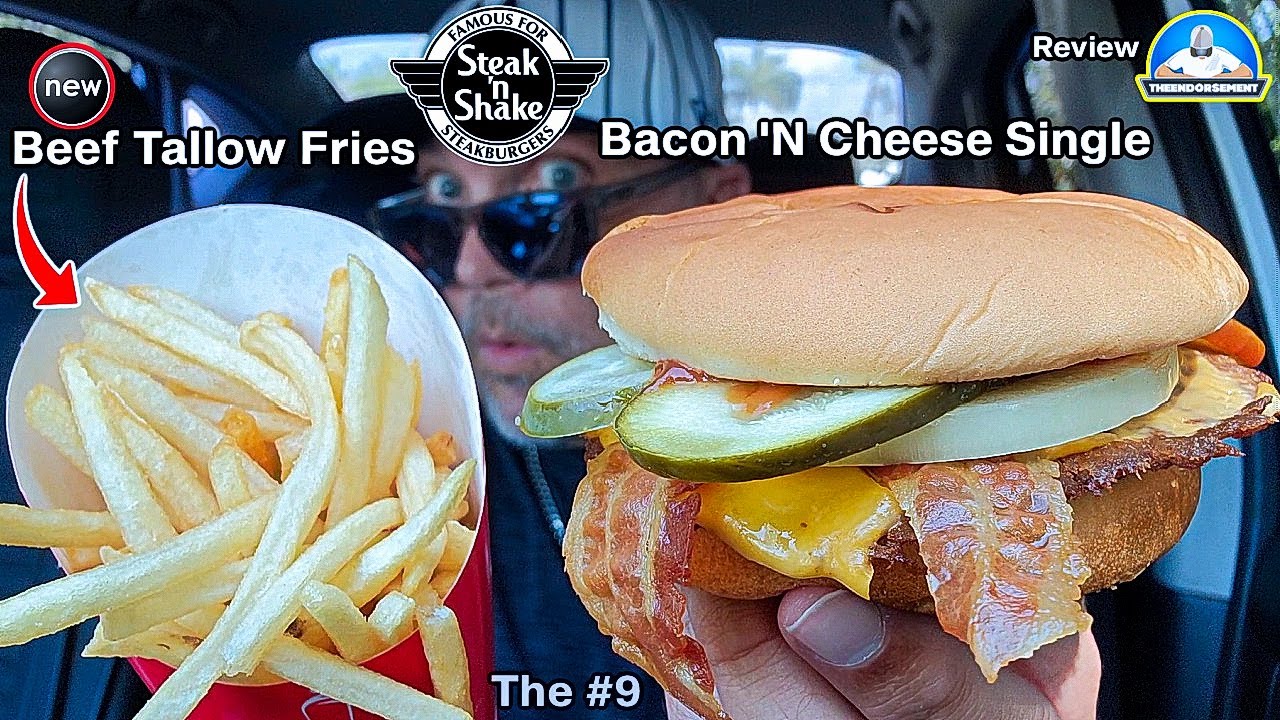 Steak 'n Shake® Beef Tallow Fries Review! 🍟 | Bonus Bacon 'N Cheese Steakburger! 🍔 | theendorsement