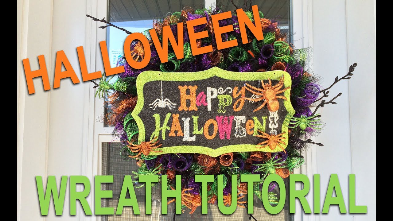 Halloween deco mesh wreath tutorial