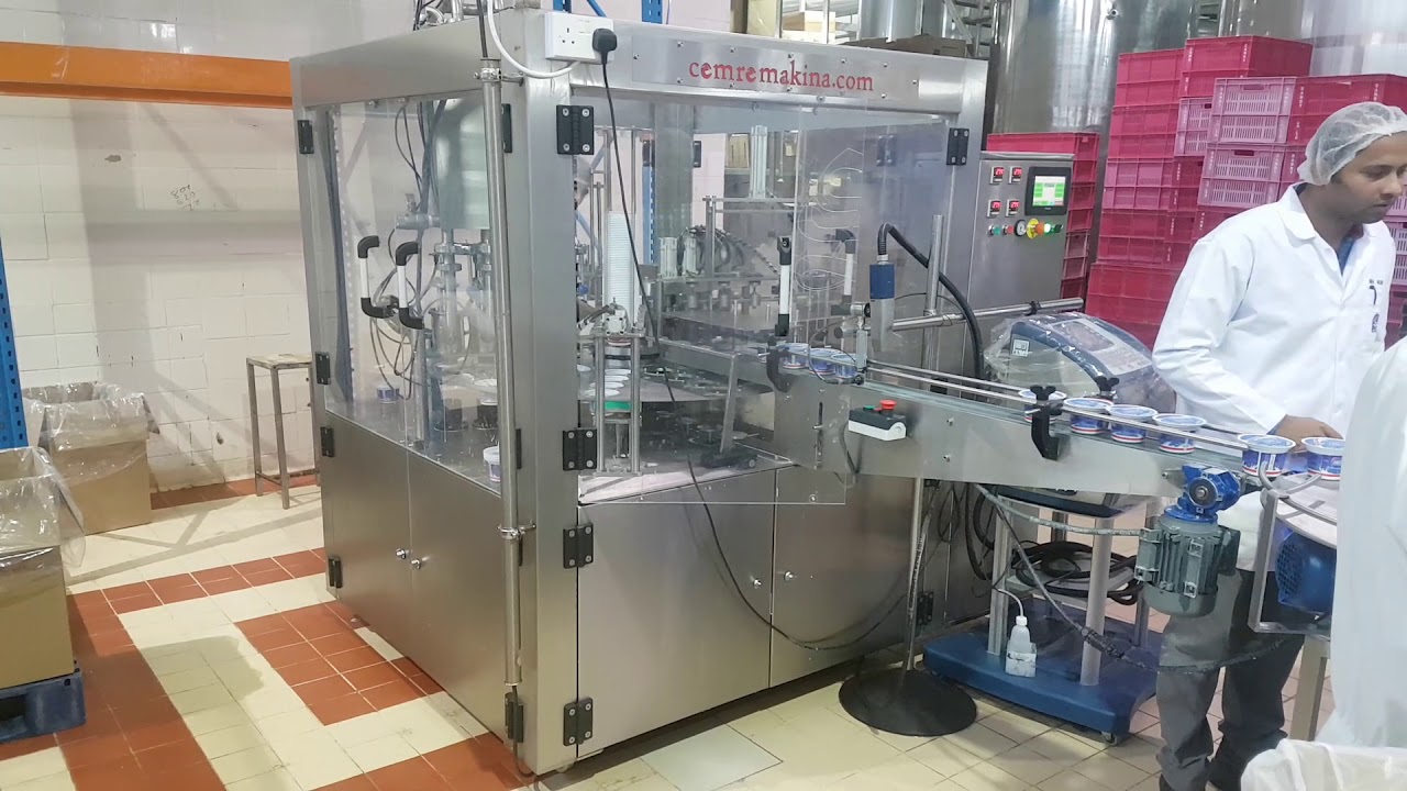 rotary table yogurt cup filling machine