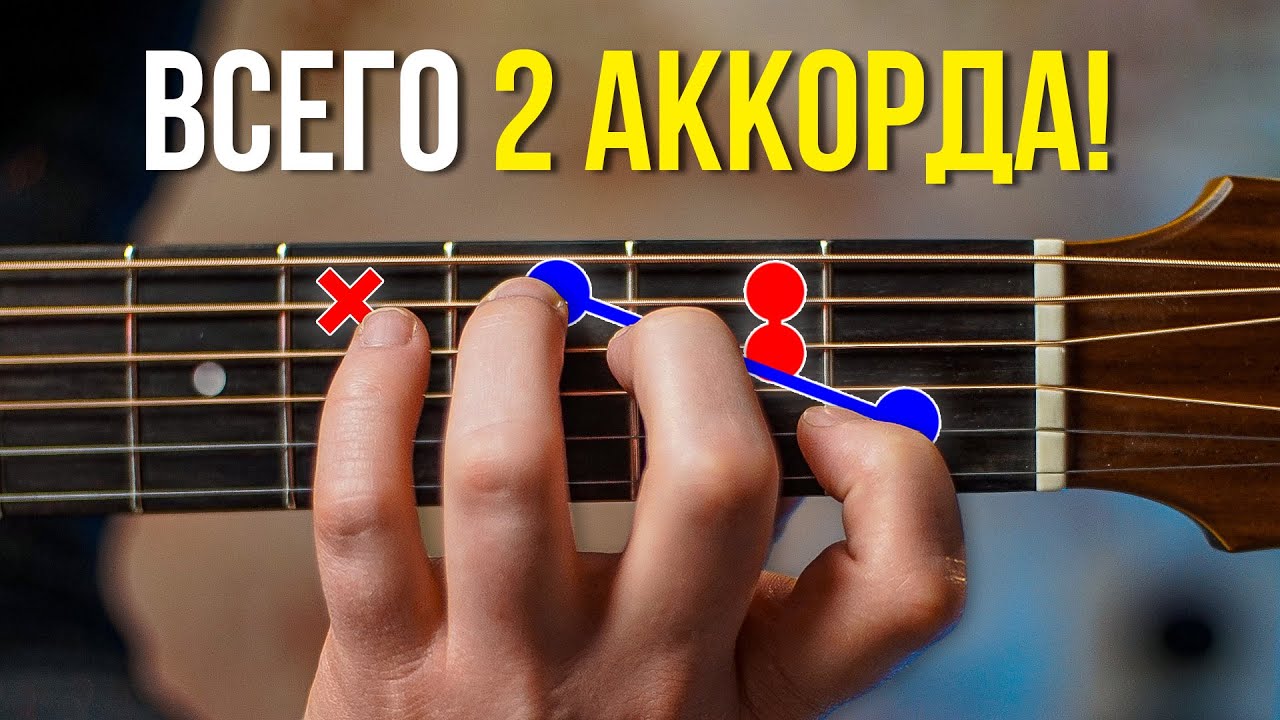 Выучи ЭТИ ДВА АККОРДА, чтобы удивить всех красивым трюком на гитаре! Гитара для новичков