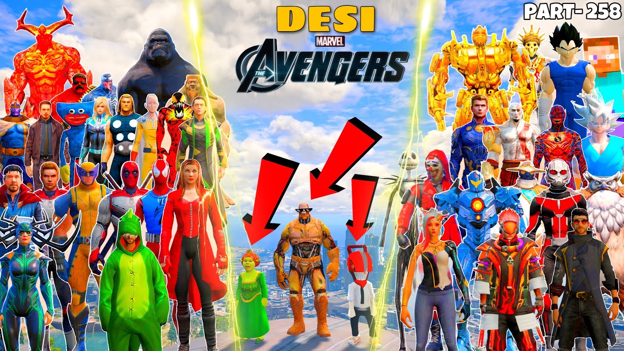 DESI Avengers and Red Criminal Beats THUG LIFE THANOS and Helped Green Princess in GTA 5 | GTA V#258