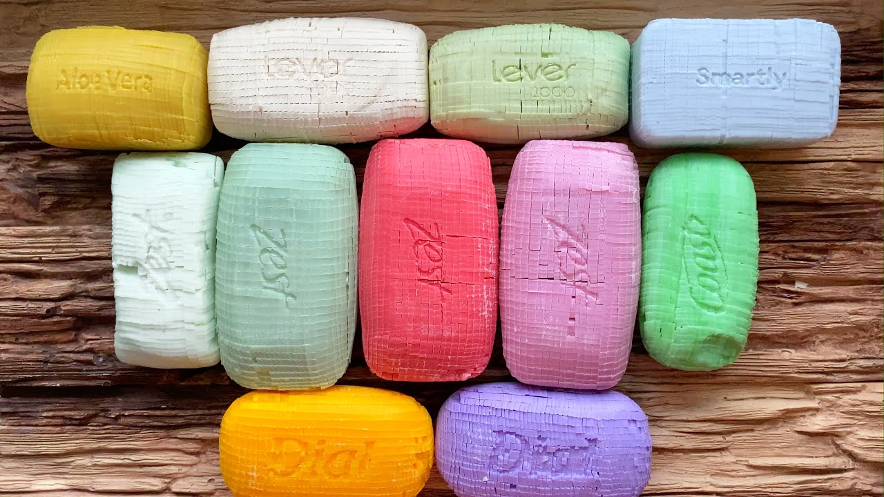 Asmr soap. Satisfying video asmr. Cutting colored cubes. Crunchy sound. Dry soap.