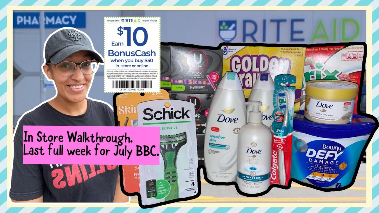 Rite Aid Couponing Haul 07/24 - 07/30, Spend $50 get $10 BC