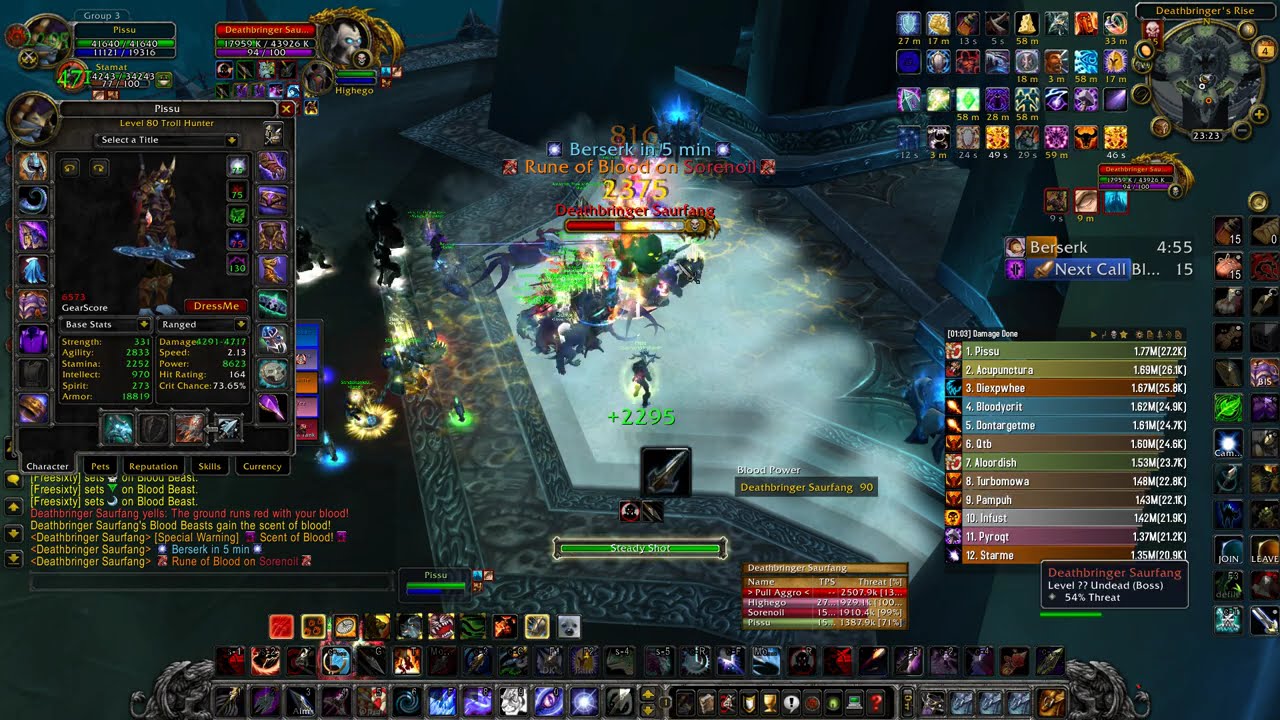 Hunter 24 404  DPS on Deathbringer Saurfang 25HC