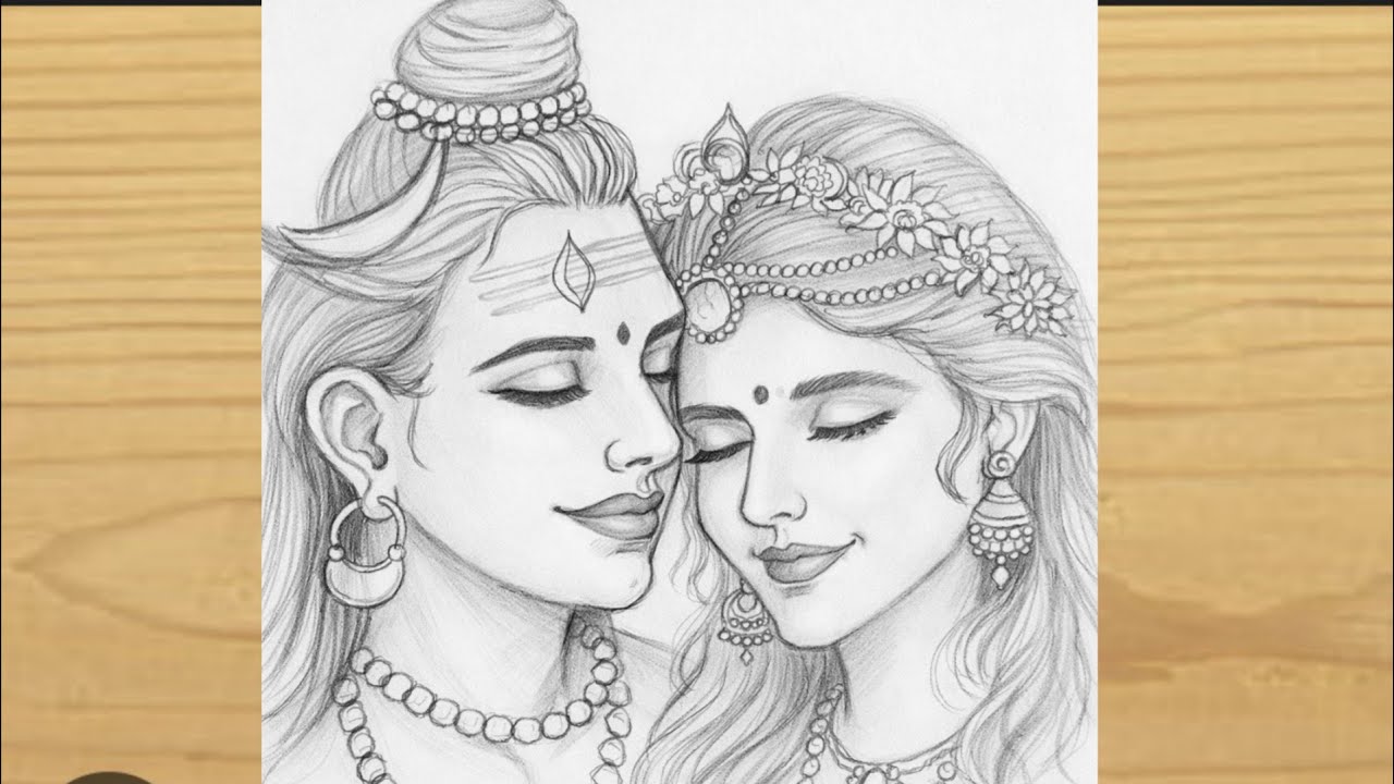 How To Draw Lord Shiva With MAA Parvati, Shivratri Drawing, Mahadev Parvati Drawing Step By Step 
