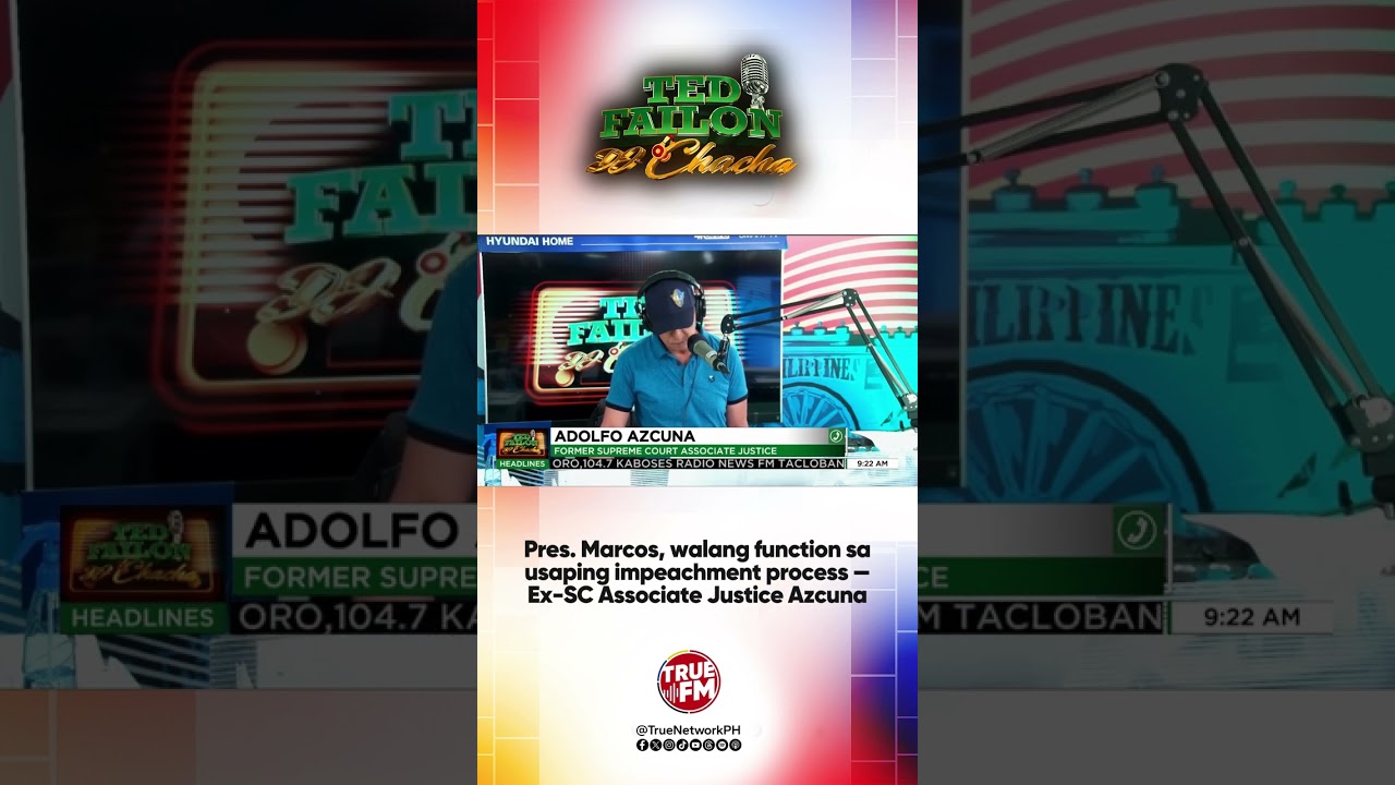 Pres. Marcos, walang function sa usaping impeachment process &mdash; Ex-SC Associate Justice Azcuna
