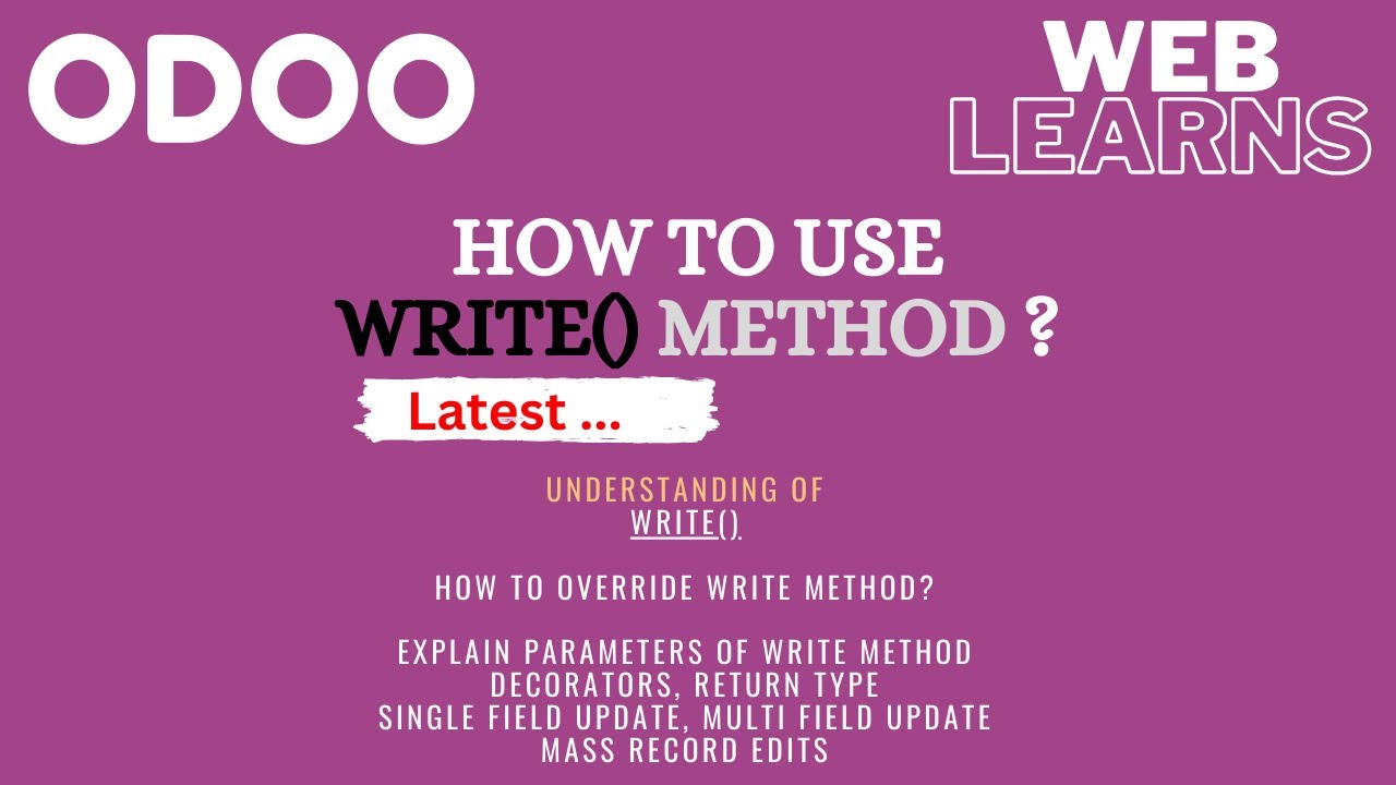 Как переопределить метод записи в Odoo