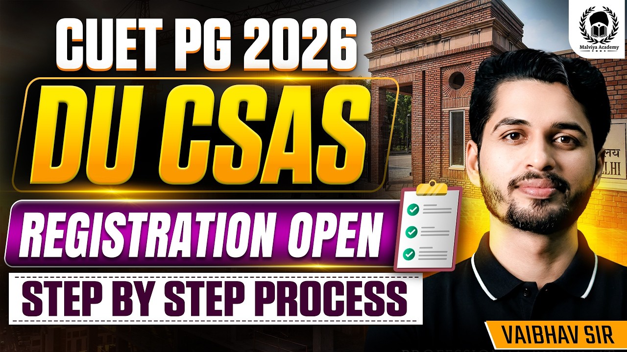 DU CSAS PG 2026 Registration Process Step by Step | DU PG Admission 2026 | Vaibhav Sir