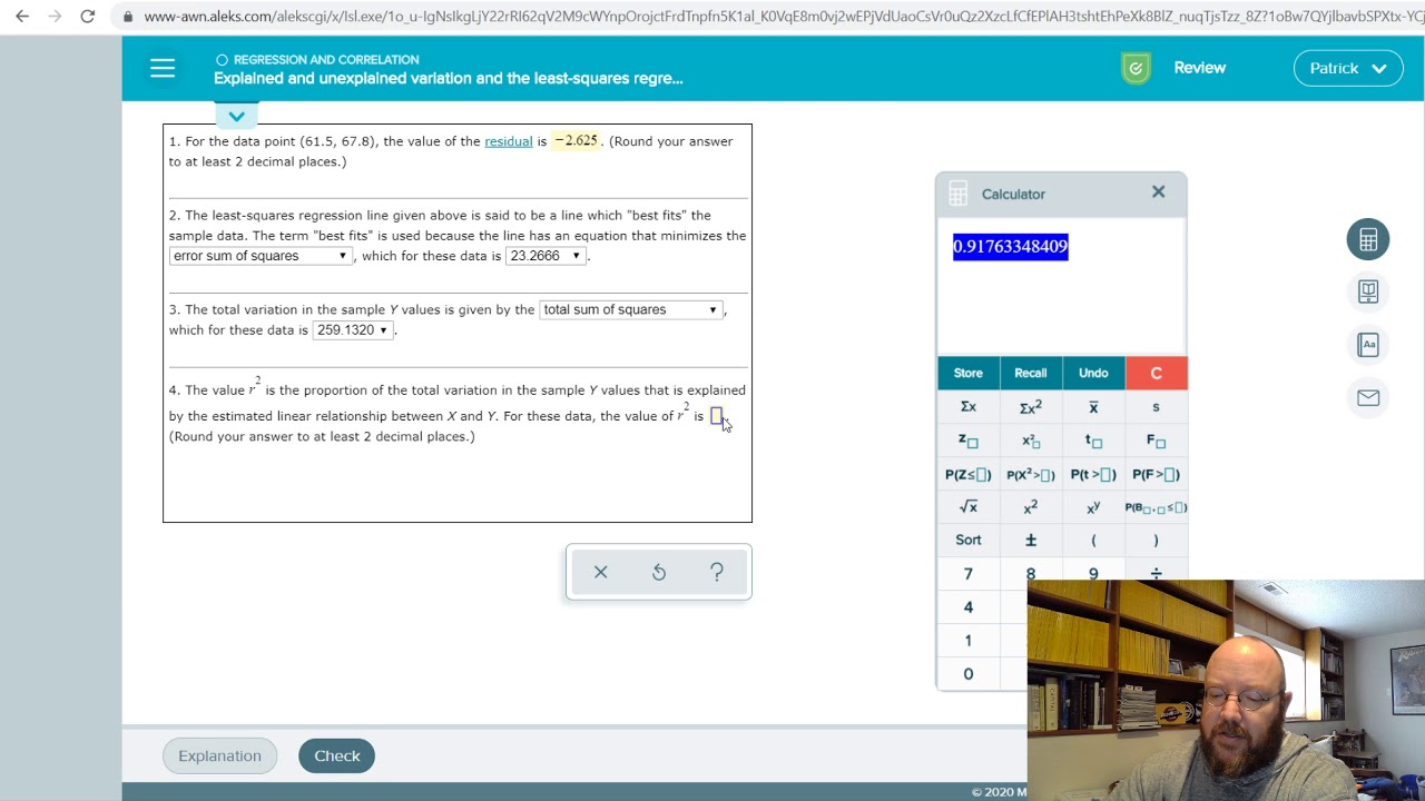 BUSAD265 Ch 13 Explained and Unexplained Variation and the Least Sqaures Regression Line