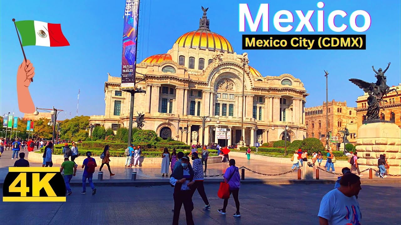Mexico City Historical Center Walking Tour (CDMX) Travel Vlog, Full HD 4K Walk