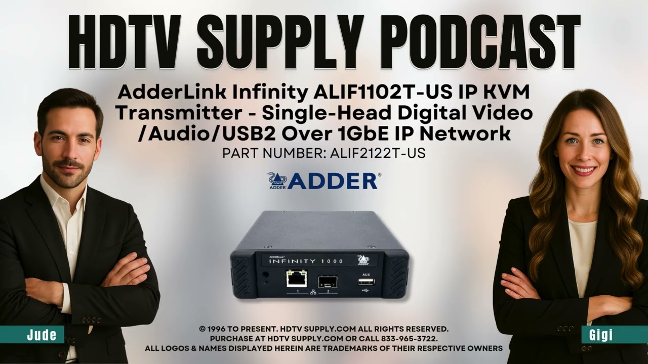 AdderLink Infinity ALIF1102T-US IP KVM Transmitter - Single-Head Digital AV Over 1GbE IP Network