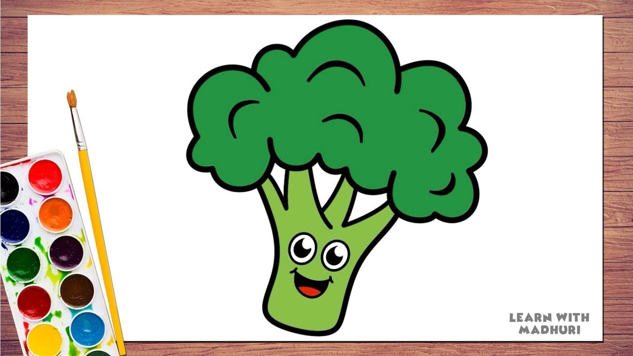 Как нарисовать брокколи 🥦